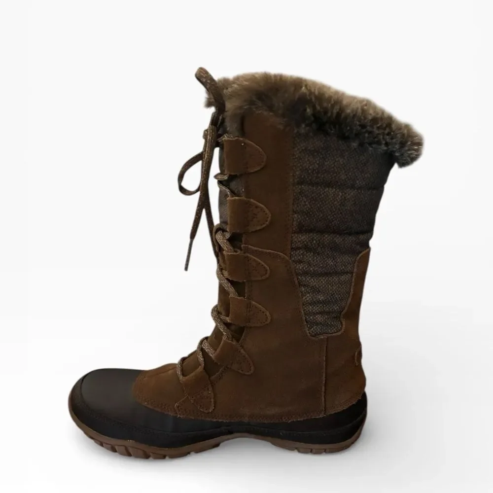 The North Face Brown and Tan Winter Boots
